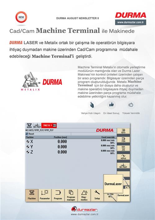 Durma Lazer Machine Terminal